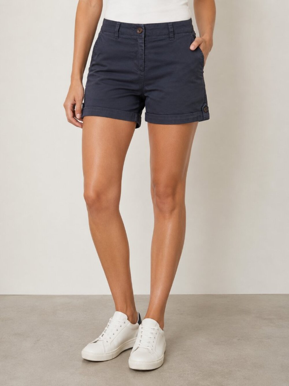 Buffalo David Bitton Carlisle Shorts Women's Size 4 Navy Mid-Rise Cuffed Casual